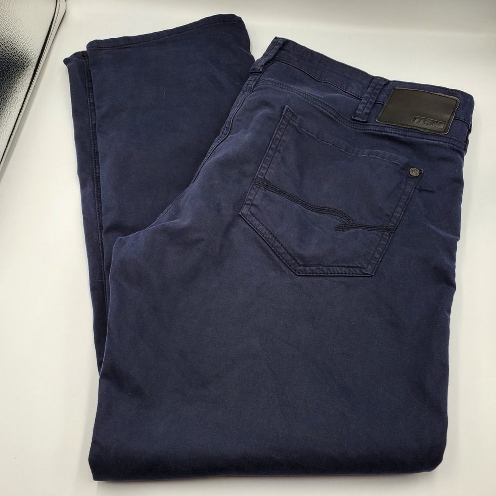 Mavi Zach Straight Leg Navy Blue Stretch Pants Mens 38x30 flaw